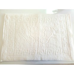 Prosoape albe de bumbac pentru picioare pentru hoteluri - 50/70 cm.