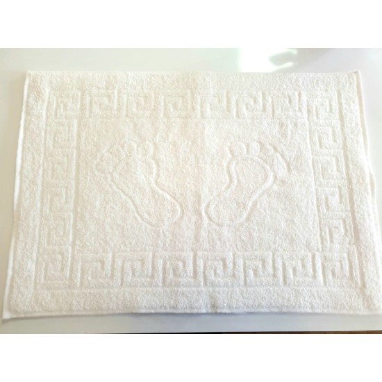 Prosoape albe de bumbac pentru picioare pentru hoteluri - 50/70 cm.
