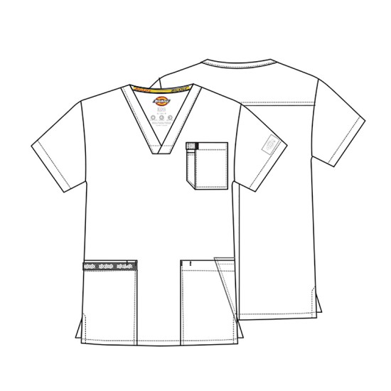 Tunică medicală DICKIES DKE645 - Alb