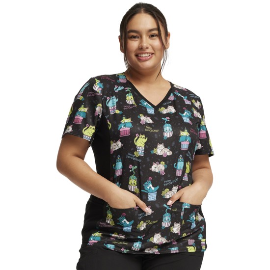 Tunică medicală IFLEX CK636 - Feline Fan-cactus