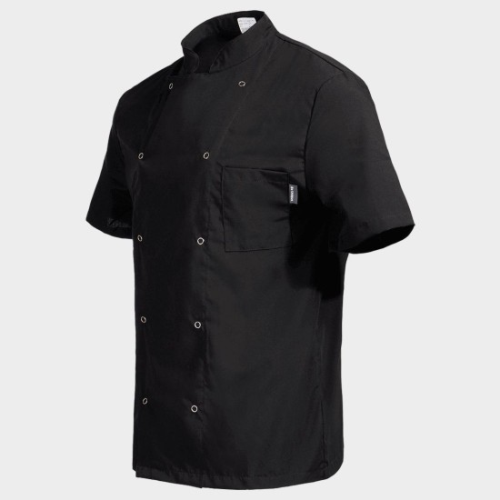 Tunică pentru bucătari cu mâneci scurte NAPOLI 2.0 BLACK  