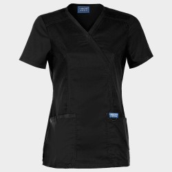 Tunică medicală pentru femei CHEROKEE WRAP BLACK WWE610