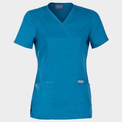 Tunică medicală pentru femei CHEROKEE WRAP CARIBBEAN BLUE WWE610