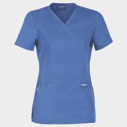 Tunică medicală pentru femei CHEROKEE WRAP LIGHT BLUE WWE610