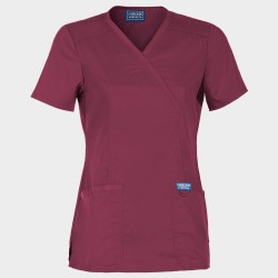 Tunică medicală pentru femei CHEROKEE WRAP BURGUNDY WWE610