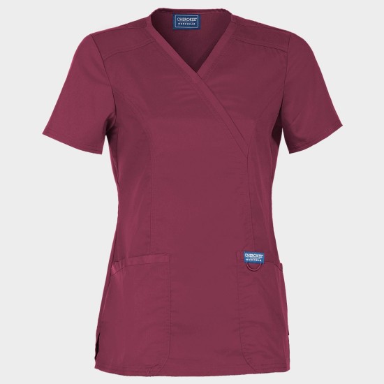 Tunică medicală pentru femei CHEROKEE WRAP BURGUNDY WWE610