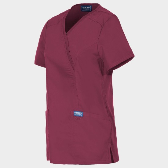 Tunică medicală pentru femei CHEROKEE WRAP BURGUNDY WWE610