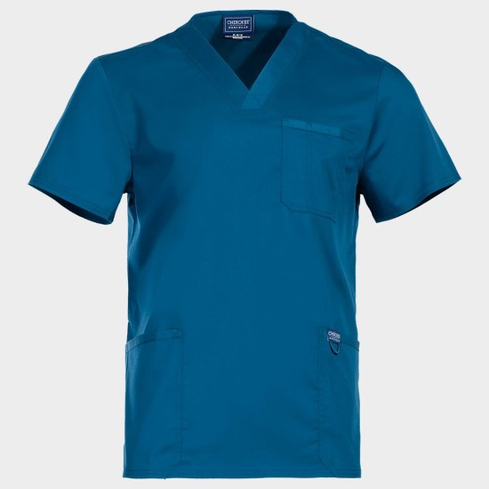Tunică medicală bărbați CHEROKEE V-NECK CARIBBEAN BLUE WWE670