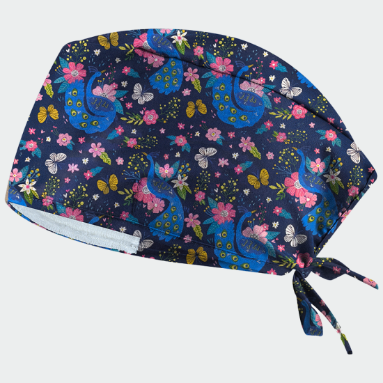 Boneta medicală ADRIANA - Midnight Peackock