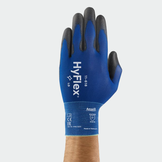 Mănuși din poliuretan HyFlex 11-618 - bleumarin
