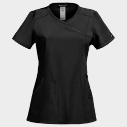 Tunică medicală damă CHEROKEE WRAP BLACK CKE2625A