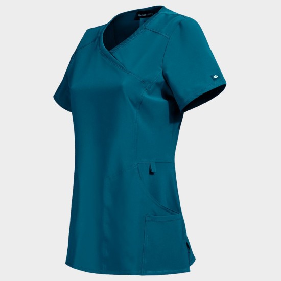 Tunică medicală damă CHEROKEE WRAP PETROL CKE2625A