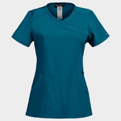 Tunică medicală damă CHEROKEE WRAP PETROL CKE2625A