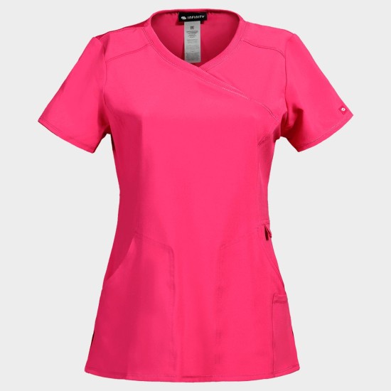 Tunică medicală damă CHEROKEE WRAP PINK CKE2625A