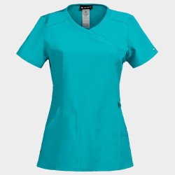 Tunică medicală damă CHEROKEE WRAP LIGHT PETROL CKE2625A