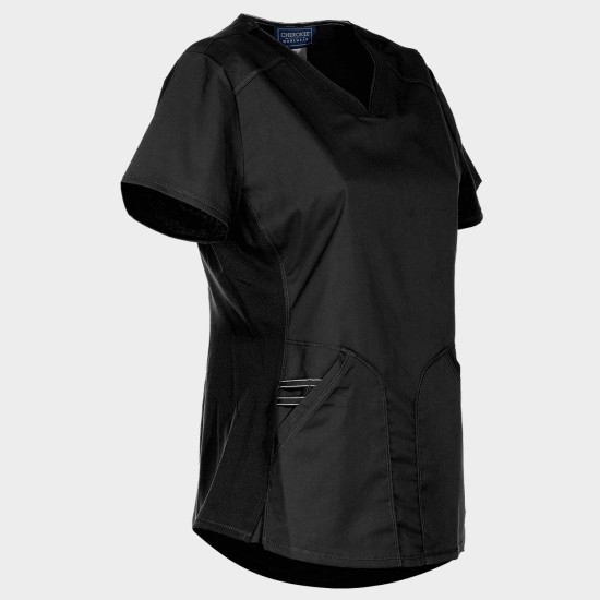Tunică medicală damă  CHEROKEE V-NECK BLACK WWE601