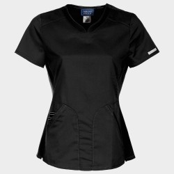 Tunică medicală damă  CHEROKEE V-NECK BLACK WWE601