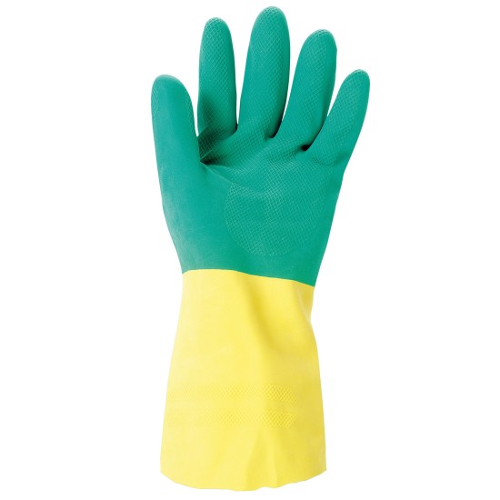 Mănuși din latex/neopren ALPHA TEC | Verde/Galben