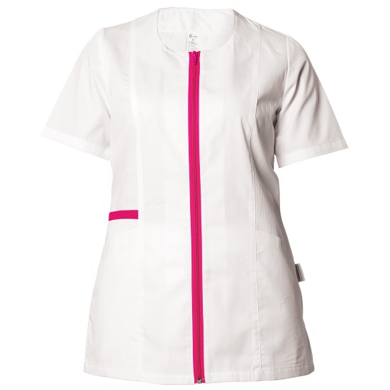 Bluza medicală ZAIRA - alb și roz