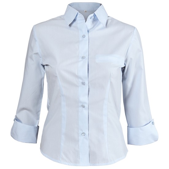 Cămașă albastră pentru femei cu mâneci 3/4 CAMISA