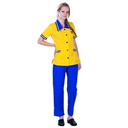 Set de lucru bicolor, format din tunica și pantaloni X51