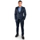 Pantaloni eleganti lungi de barbatii RAGE - albastru închis