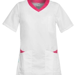 Bluza medicala dama de lucru PAOLA | Alb | Roz