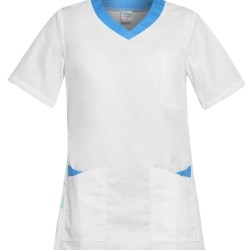 Tunică medicala de dama PAOLA | Alb | Albastru