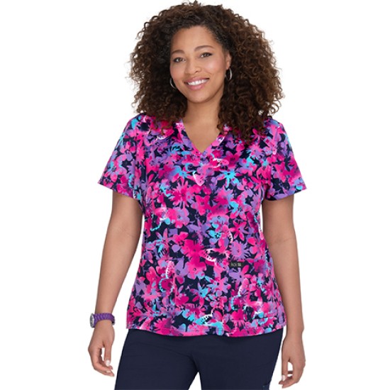 Bluza medicala imprimata BASICS 384PR-BLB | Fluturi