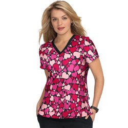 Bluza medicala imprimata dama FRENCH BULL F100PR-FHT | Inimi