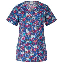 Bluza medicala imprimata pentru femei BAMBINA I Lazuri