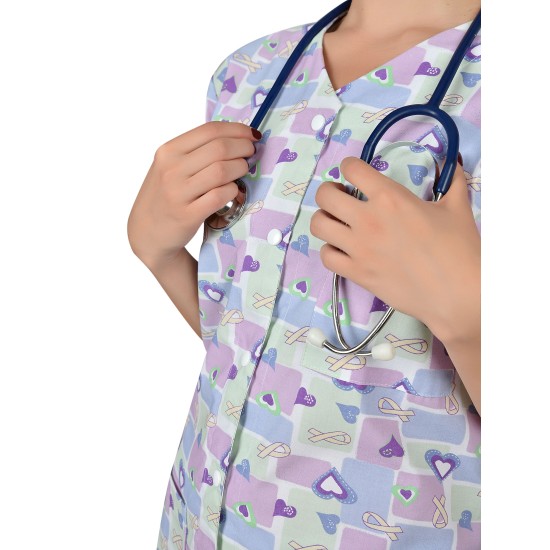 Tunică medicala cu nasturi CARINA | Panglici | Inimi