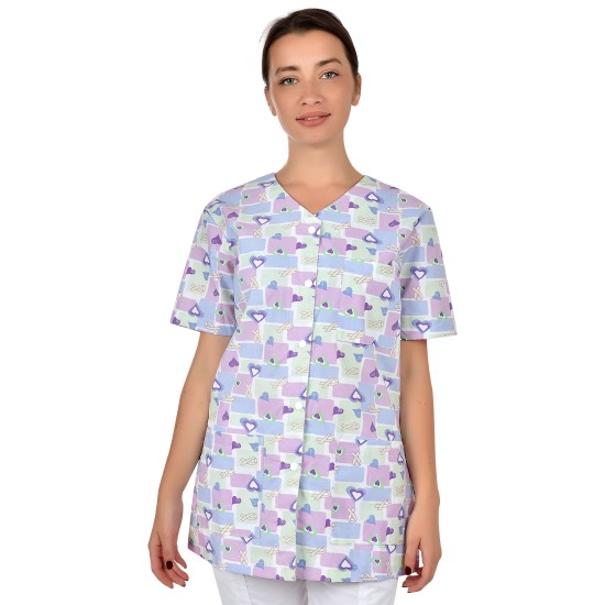 Tunică medicala cu nasturi CARINA | Panglici | Inimi
