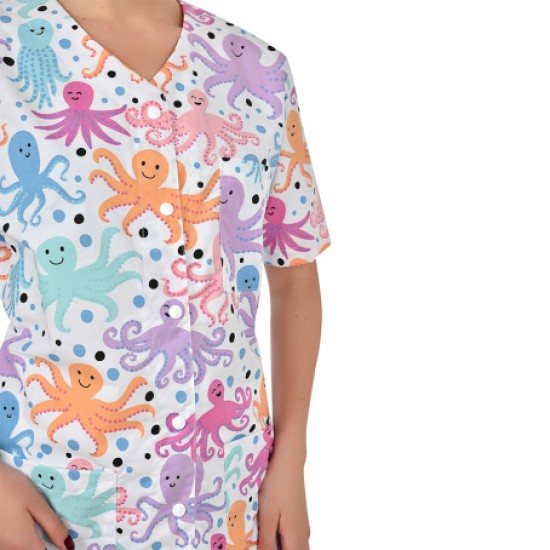 Tunică medicala cu nasturi CARINA | Octopus