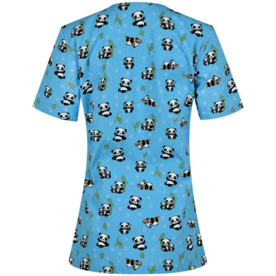 Bluza medicala dama imprimata CARINA | PANDA 