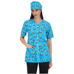 Bluza medicala dama imprimata CARINA | PANDA 